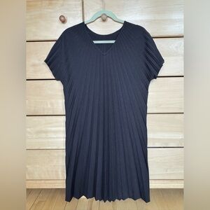 Black Chevron V-Neck Dress